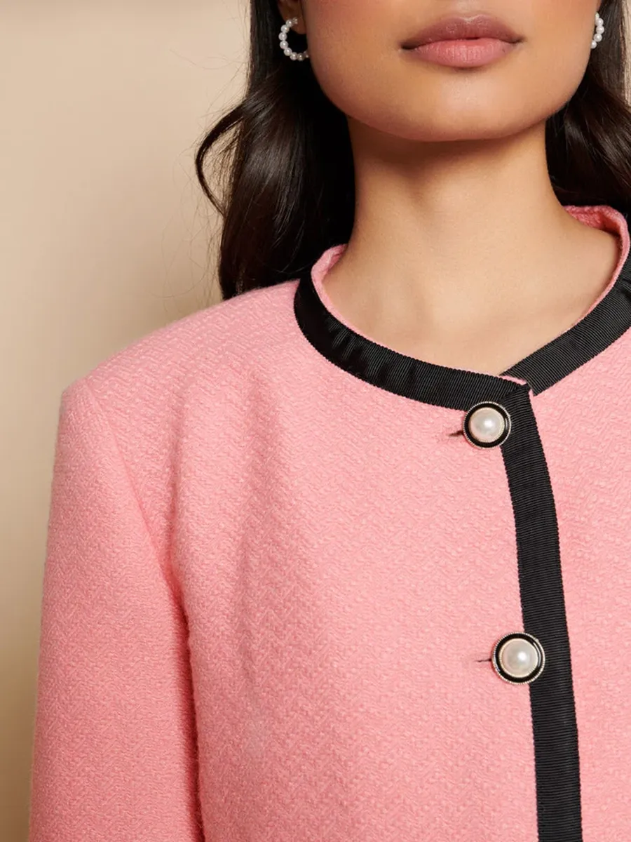 Crew Neck Tweed Jacket