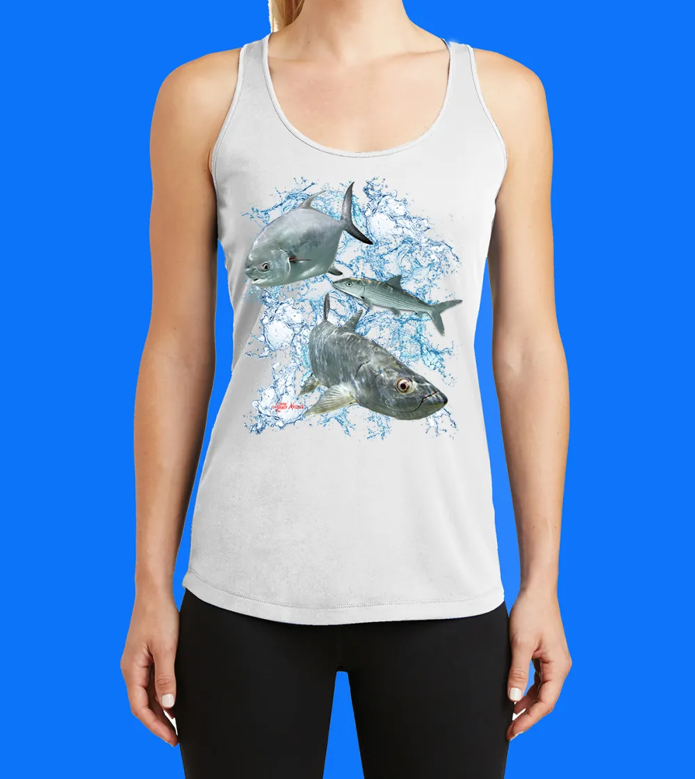 Grand Slam With Splash Printed Racerback Tank Top