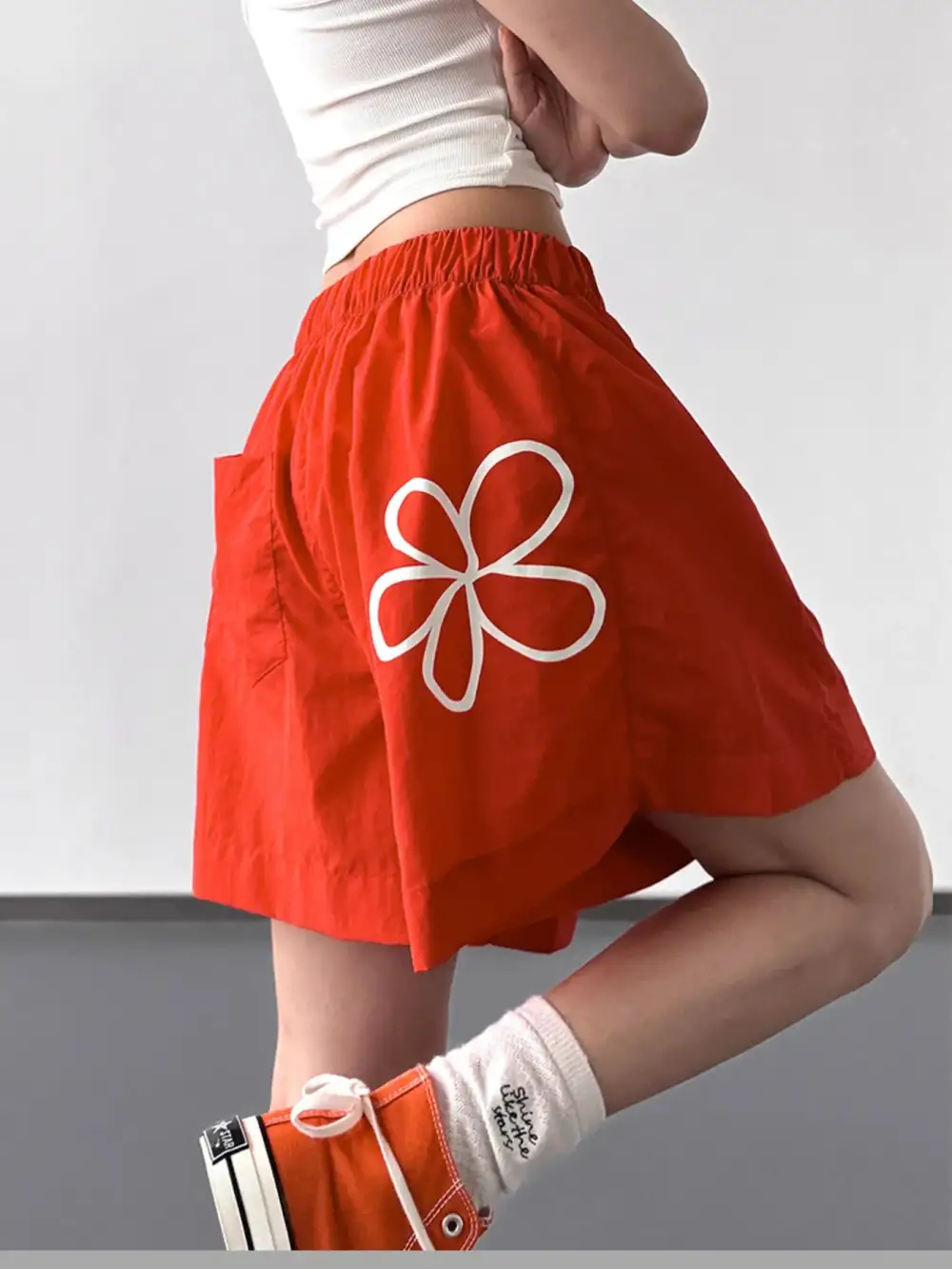 Polyester Elastic Waist Shorts