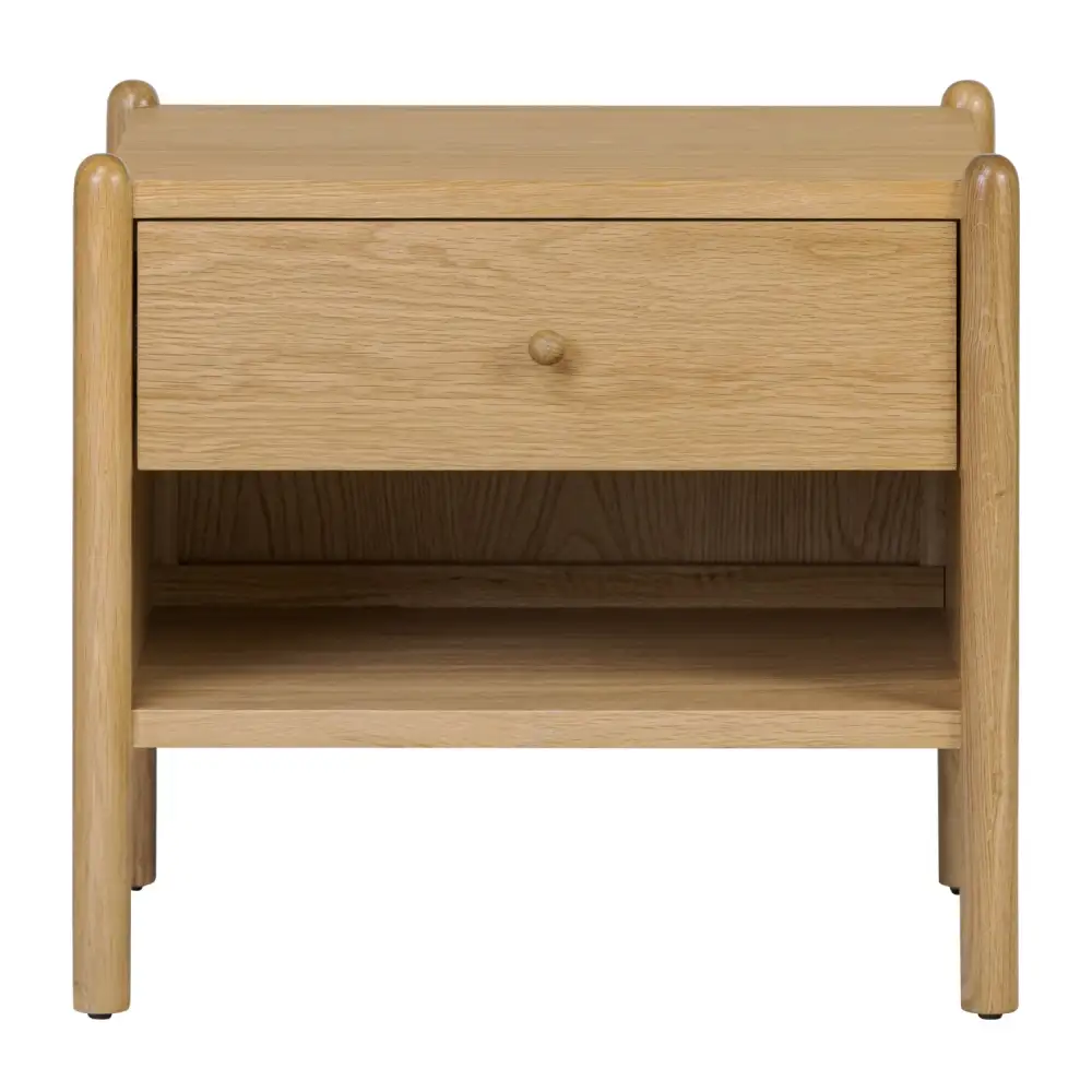 Oak Veneer Drawer Nightstand