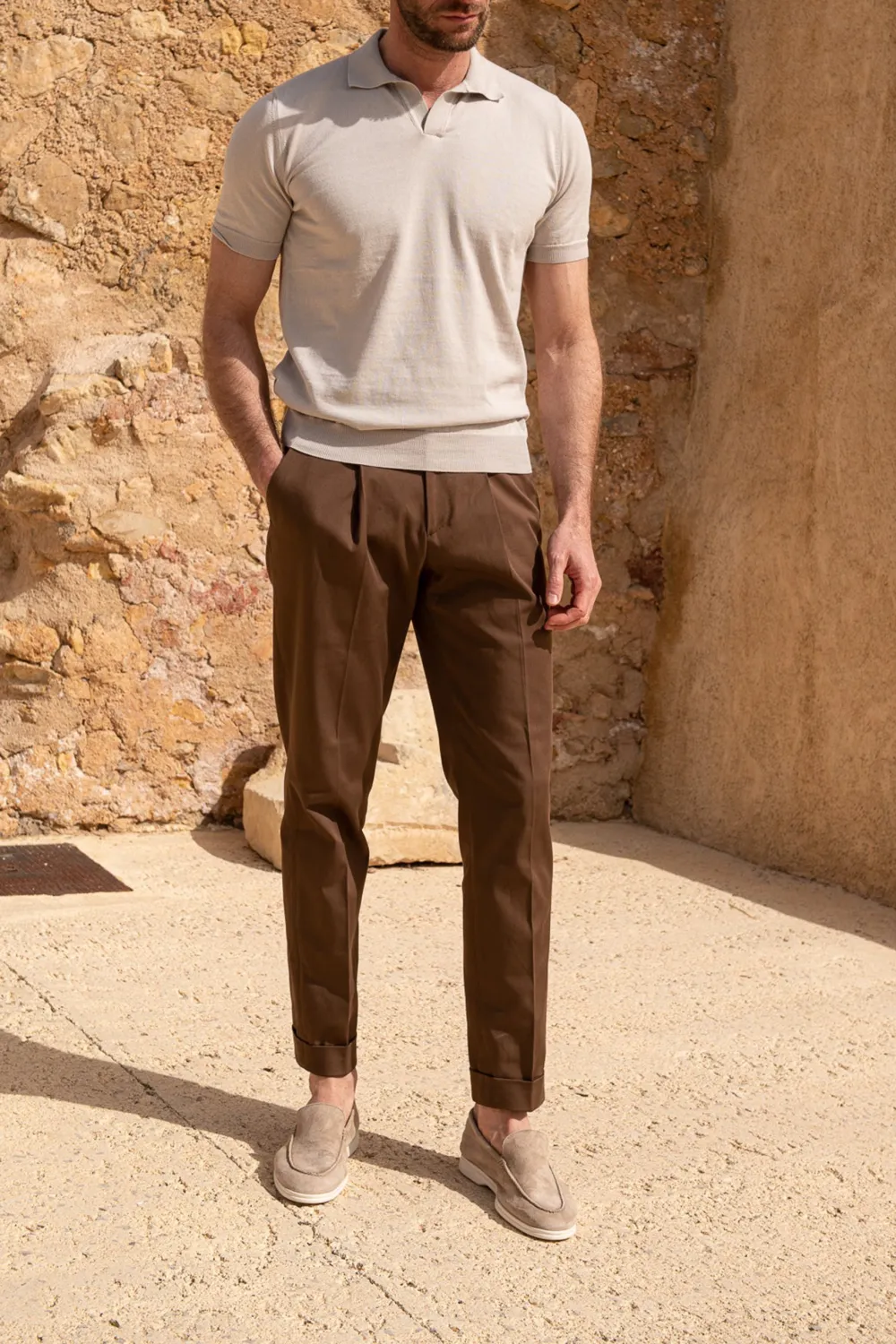 Brown Cotton Trousers Men'S Fashion