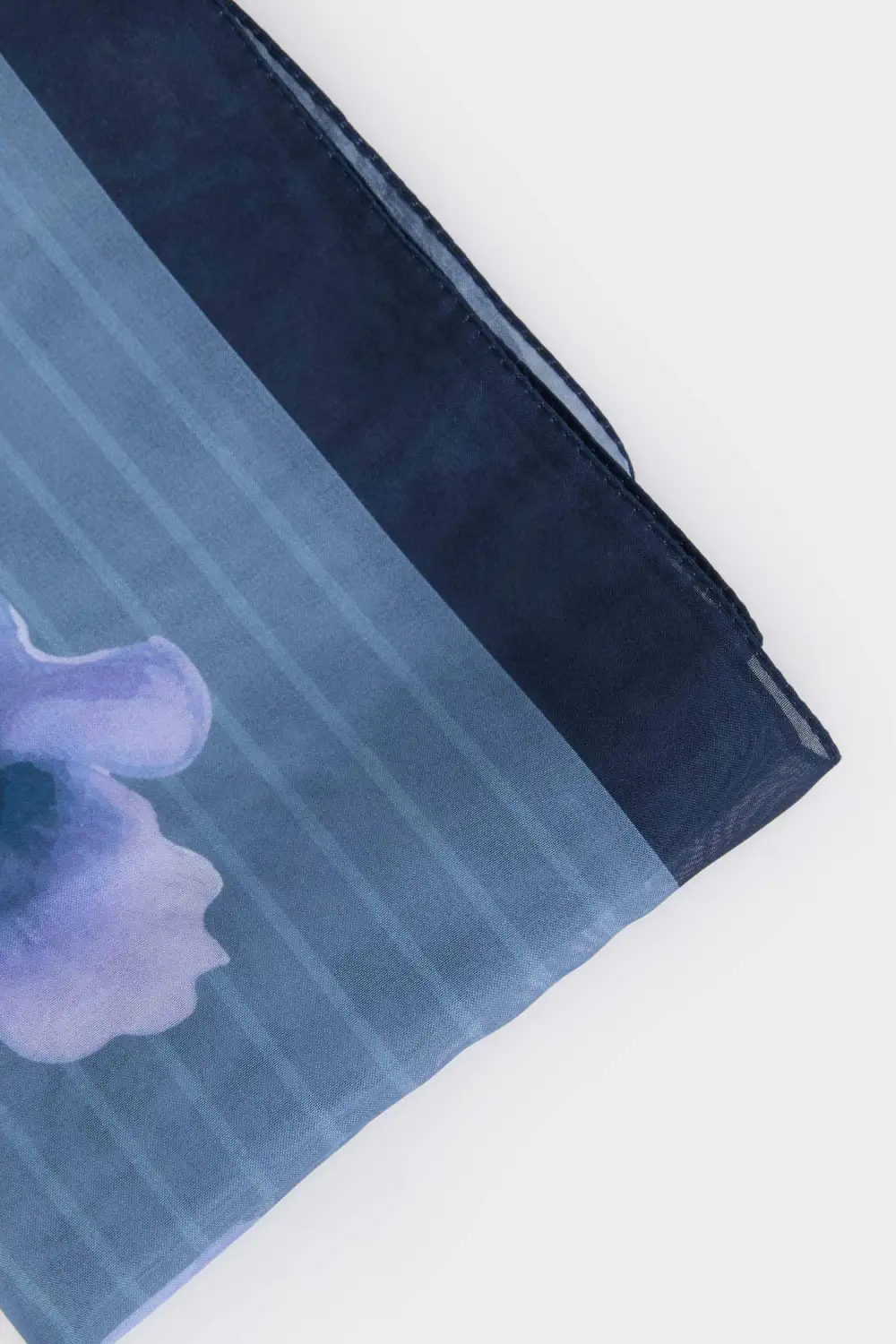 Blue Floral Silk Scarf
