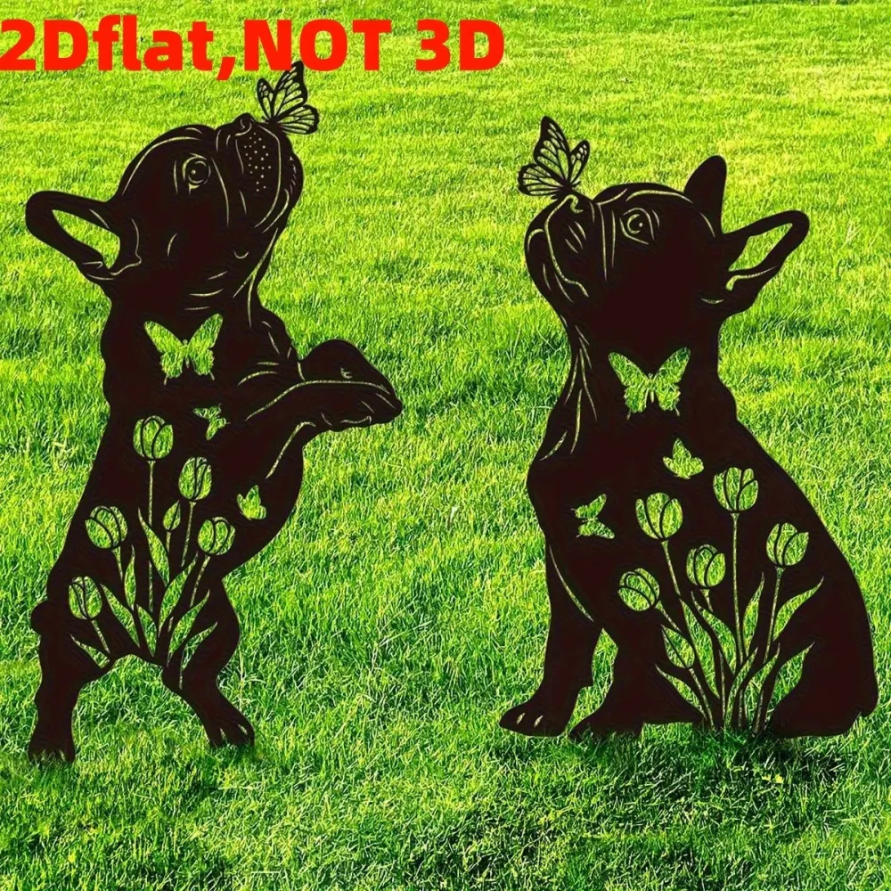 French Bulldog Garden Silhouettes