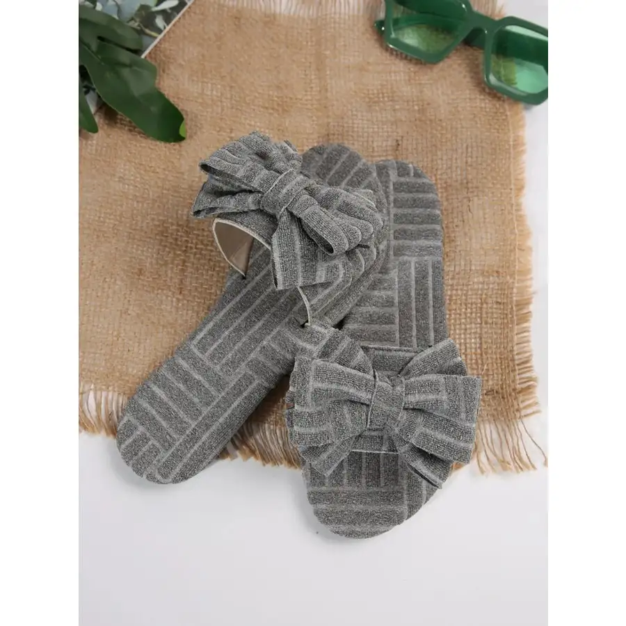 Bow Knot Open Toe Slippers