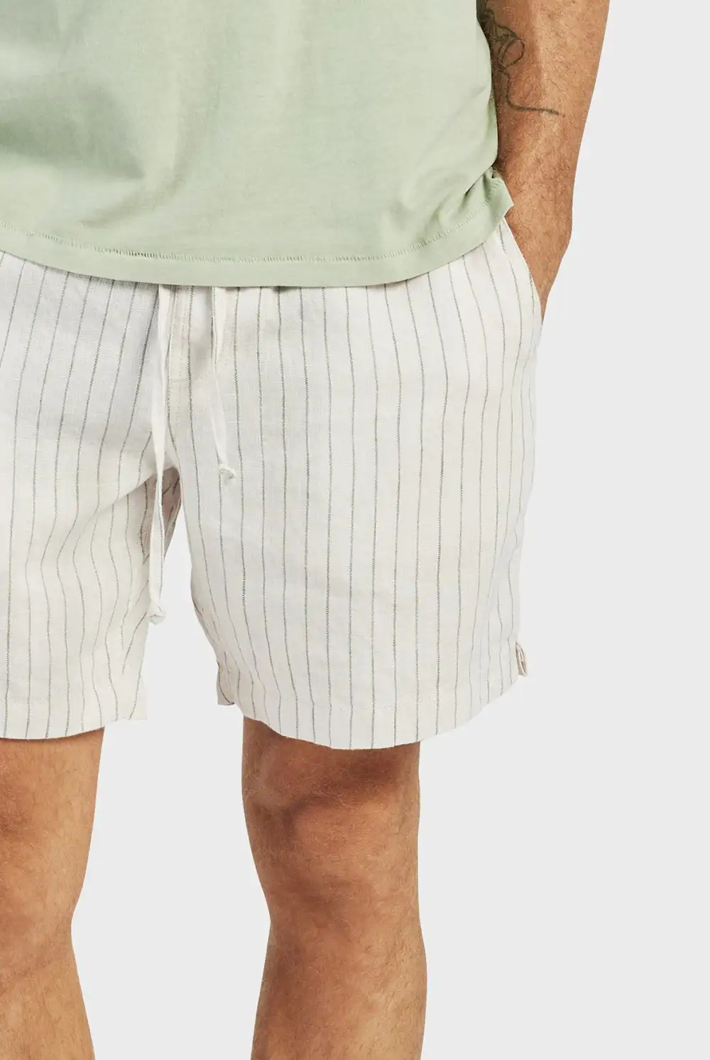 Textured Woven Striped Casual Summer Shorts