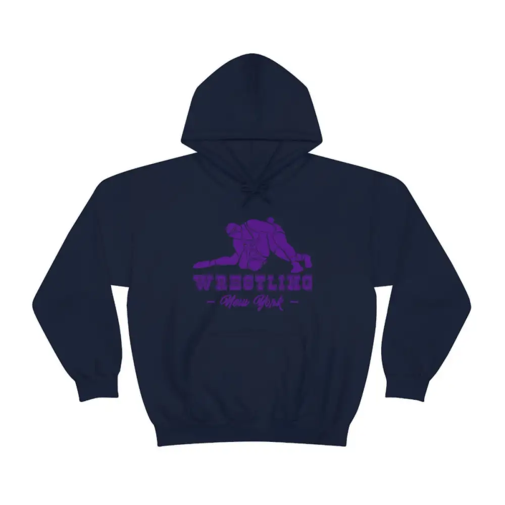 Soft Fleece Varsity Style Wrestling Graphic Pullover Hoodie