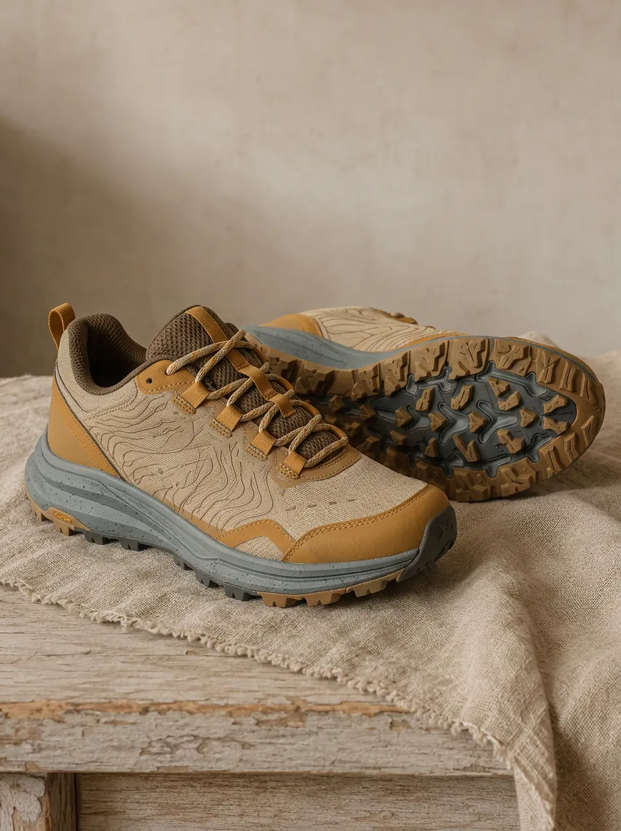 Women's Tempo Outdoor Hiking Topographic Map Printed Sneakers