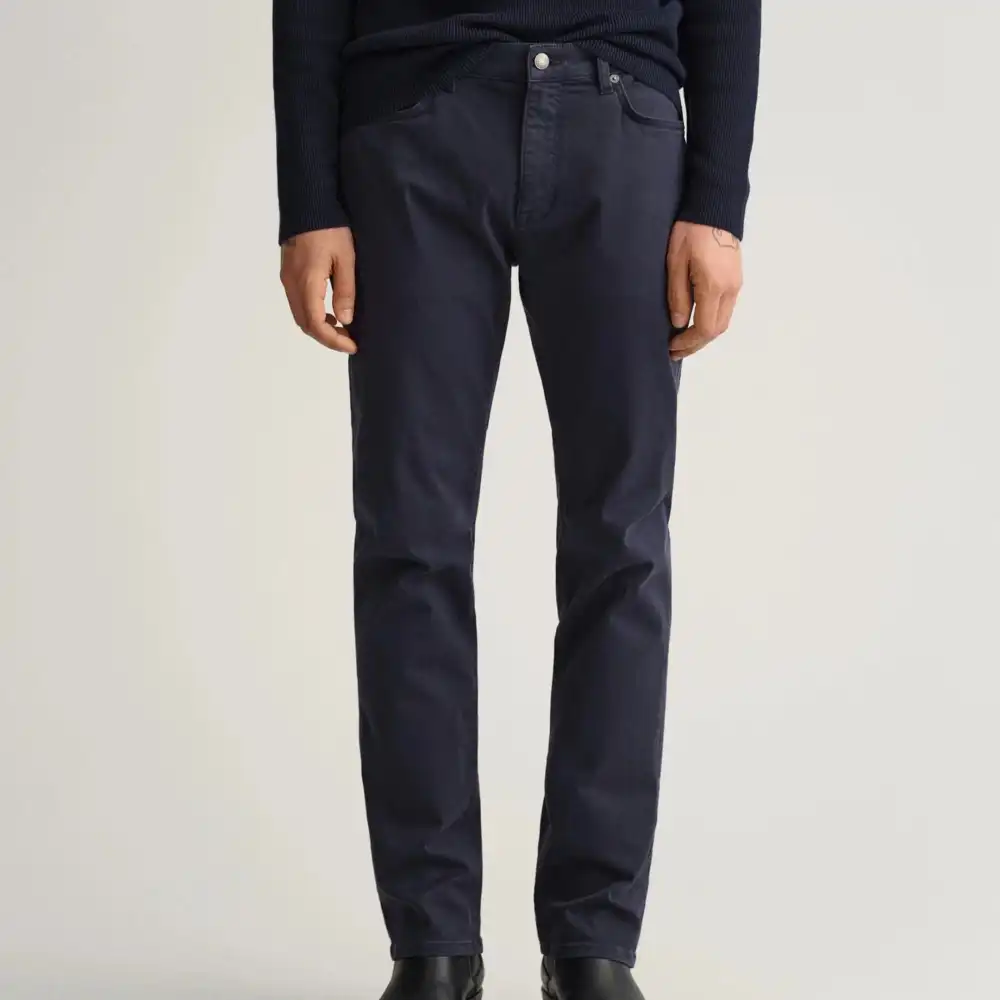 Garment-Dyed Straight-Leg Comfort-Stretch Denim Jeans