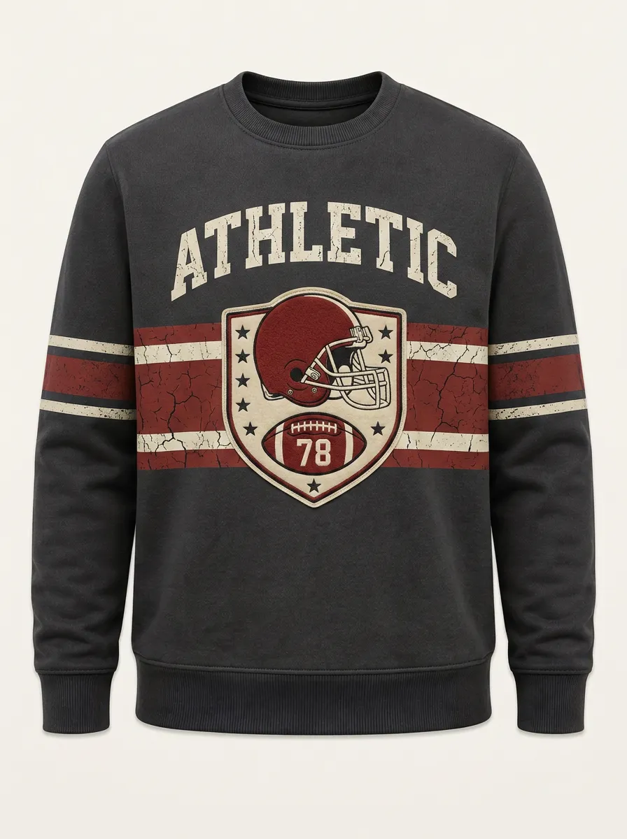 Men's Snap Classic Football Long Sleeve T-Shirt