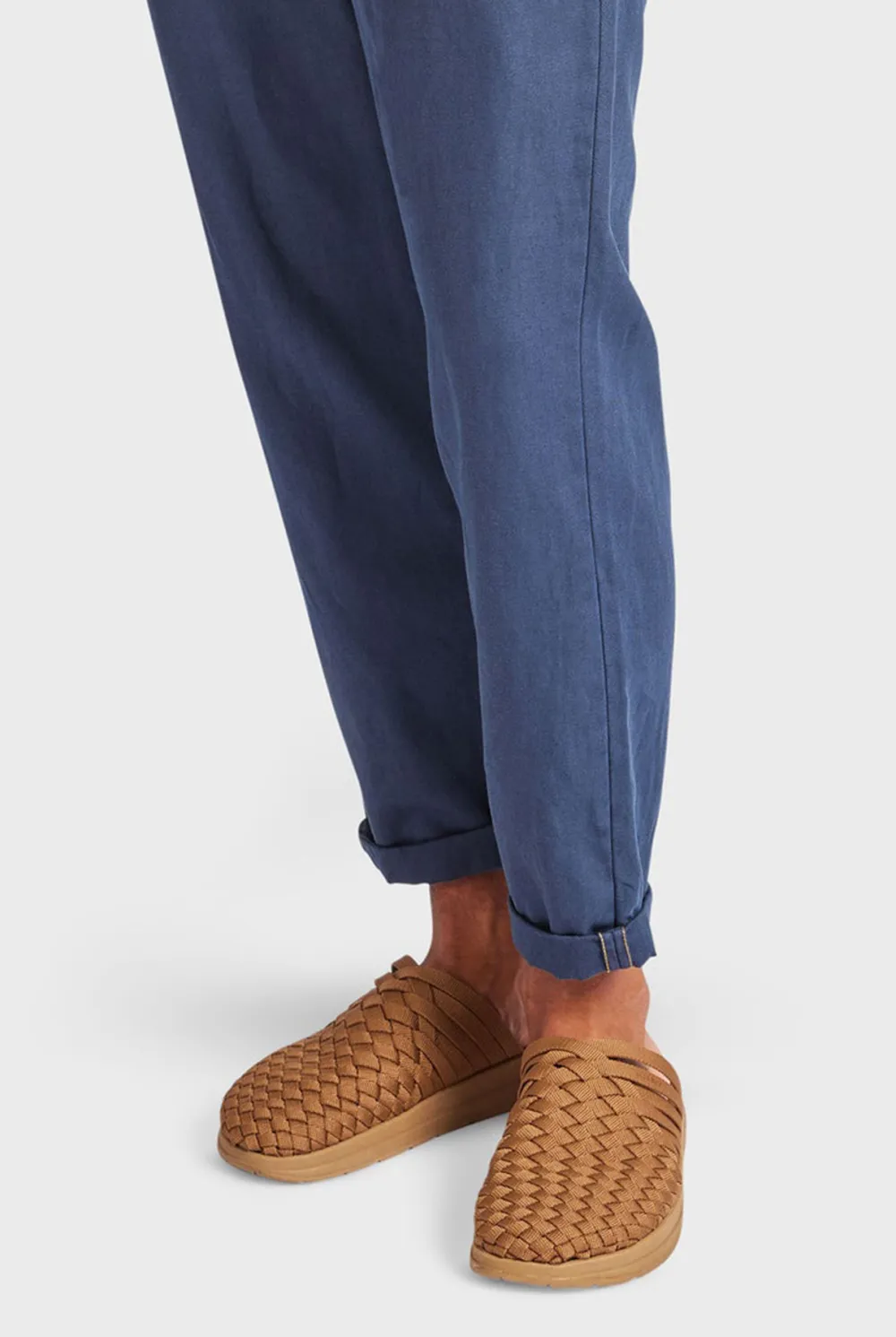 Casual Drawstring Waist Cotton Blend Trousers