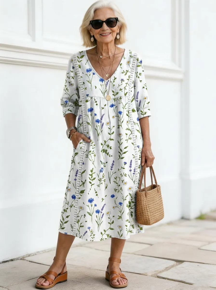 Women's Summer Vacation Wildflower Floral Printed Dress