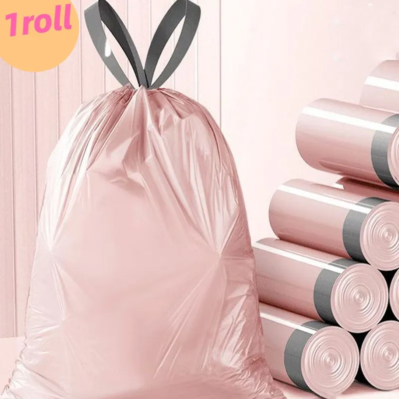 Pink Drawstring Trash Bags