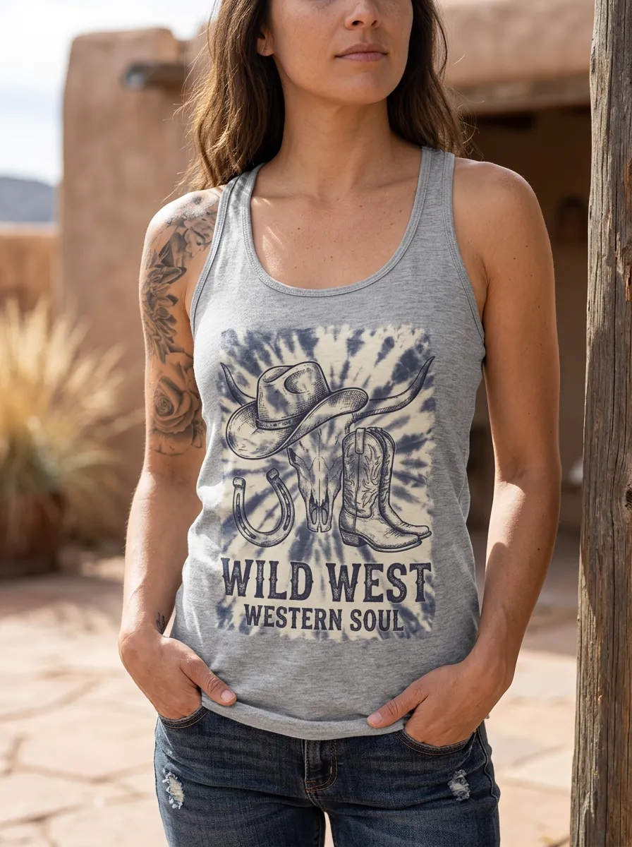 Western Cowgirl Cowboy Tank Top