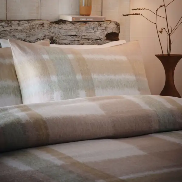 Fresh Bedroom Reversible Check Brushed Cotton Duvet Cover Set