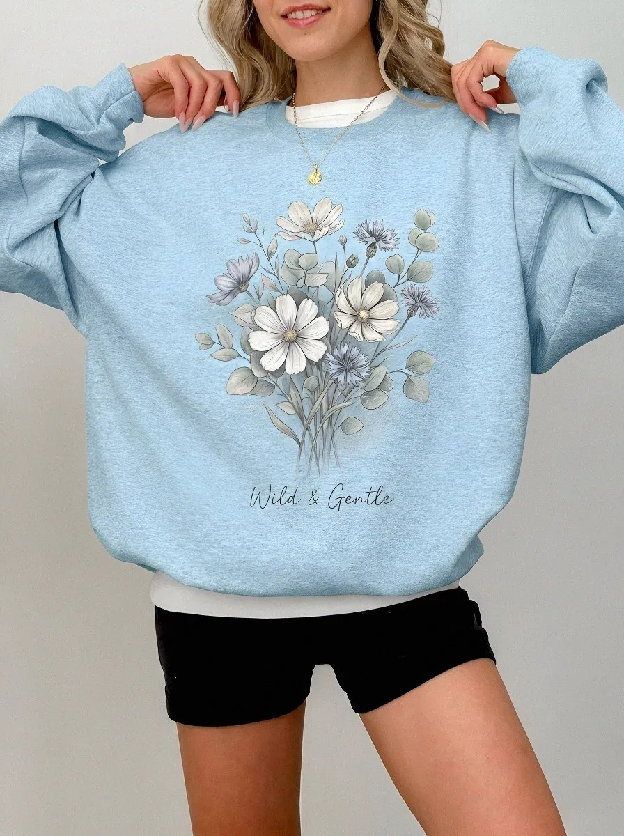 Women's Wild & Gentle Floral Bouquet Printed Sweatshirt