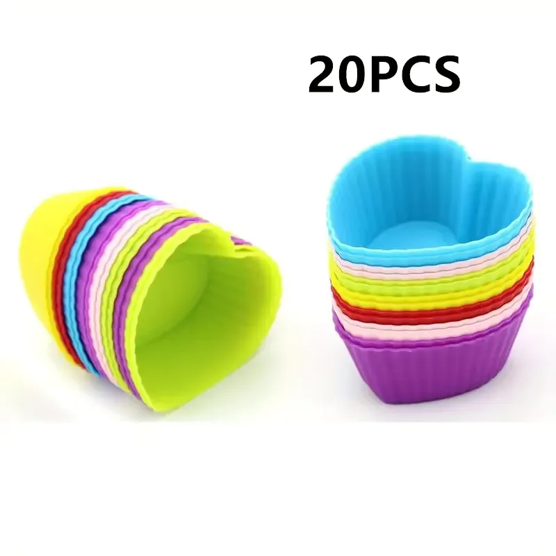 Mold Round Heart Shape Muffin Cupcake Baking Molds