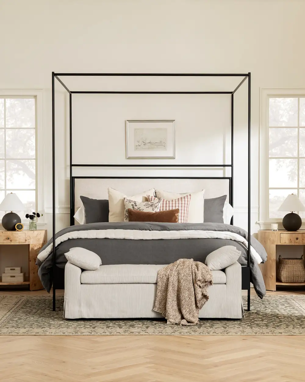 Upholstered Linen Bed