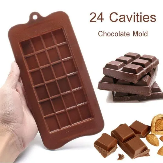 Silicone 24 Section Chocolate Mould Length - 22cm, Tray Breadth - 10.5cm