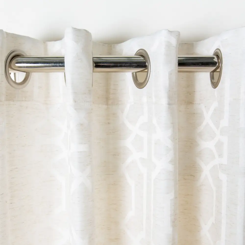 Semi-Sheer Linen-Blend Trellis Contemporary Curtain Panel