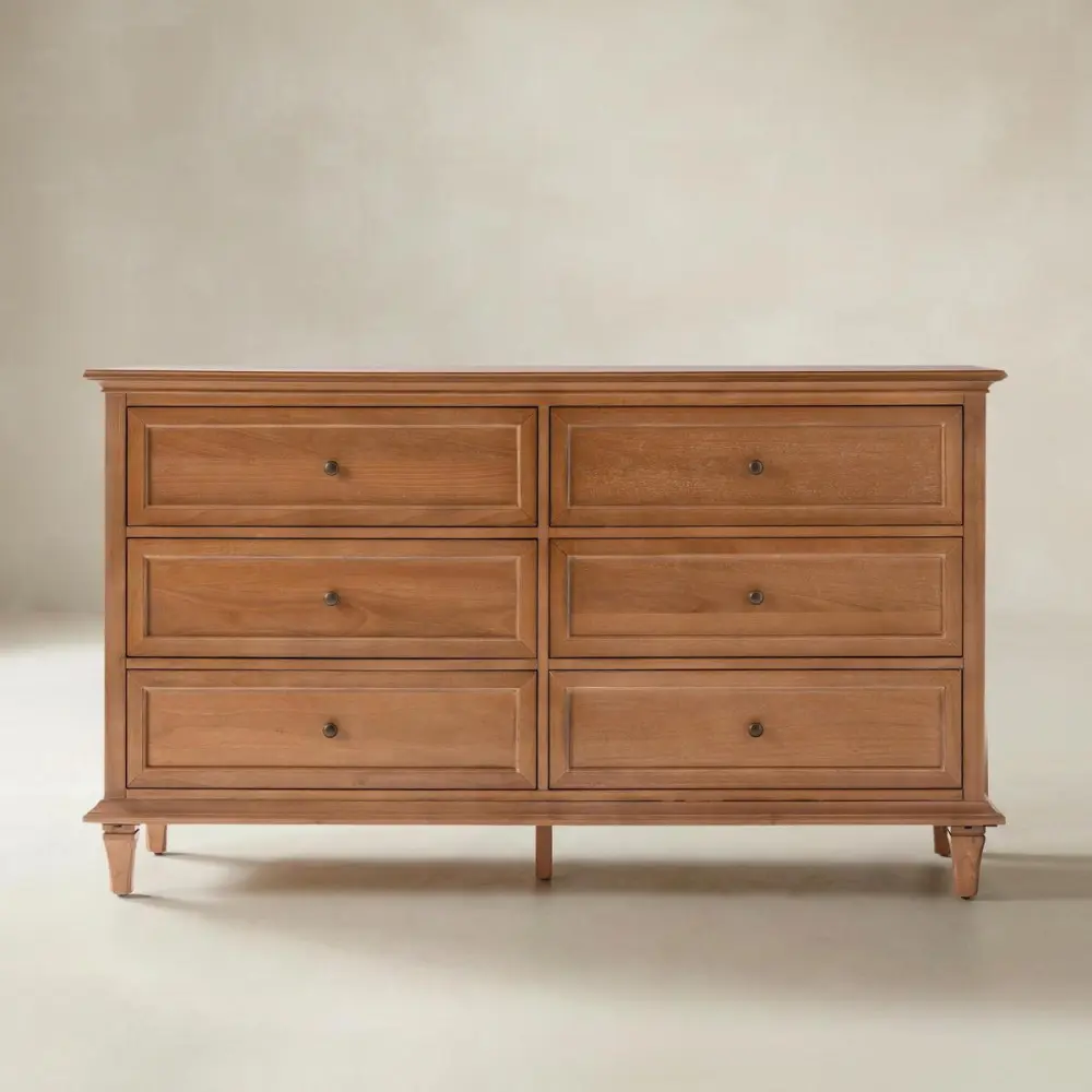 Transitional Solid Wood Dresser And Nightstand