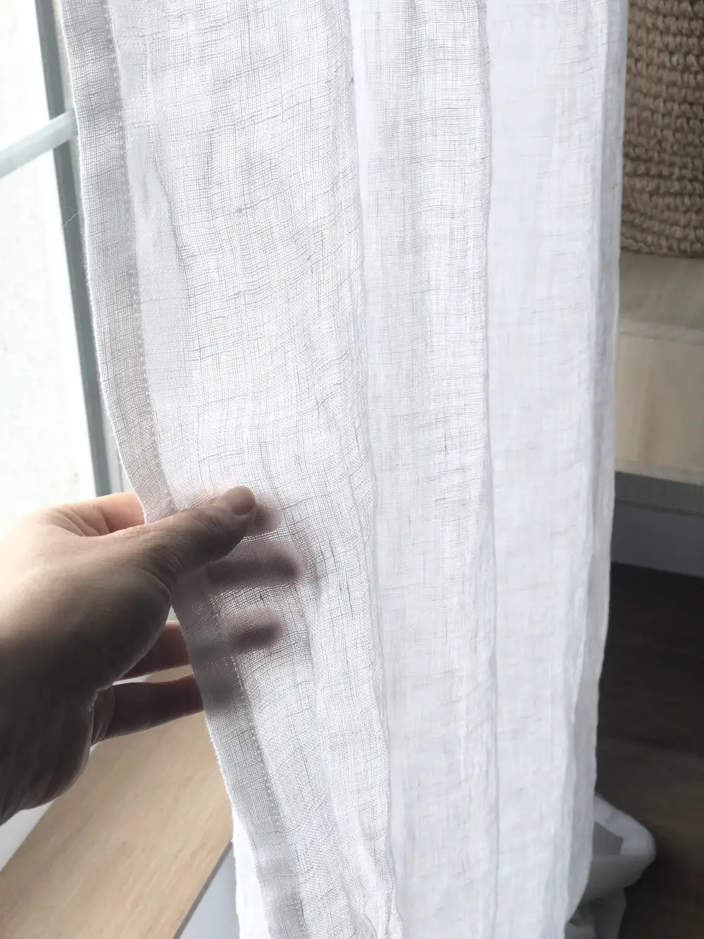Voile Back Tab Linen Curtain