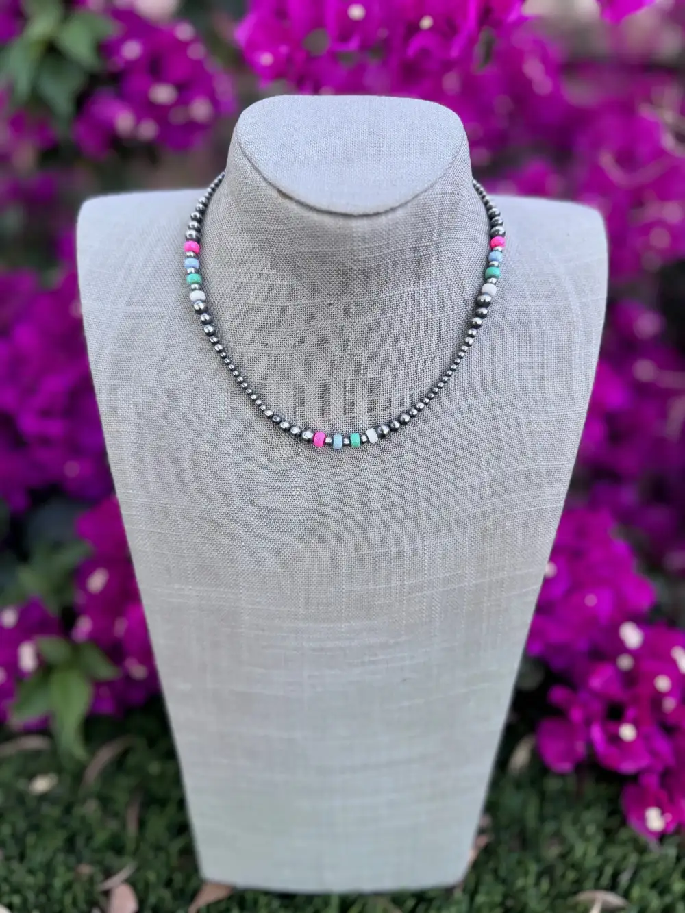 Beaded Pearl Opal Sterling Silver Refined Necklace