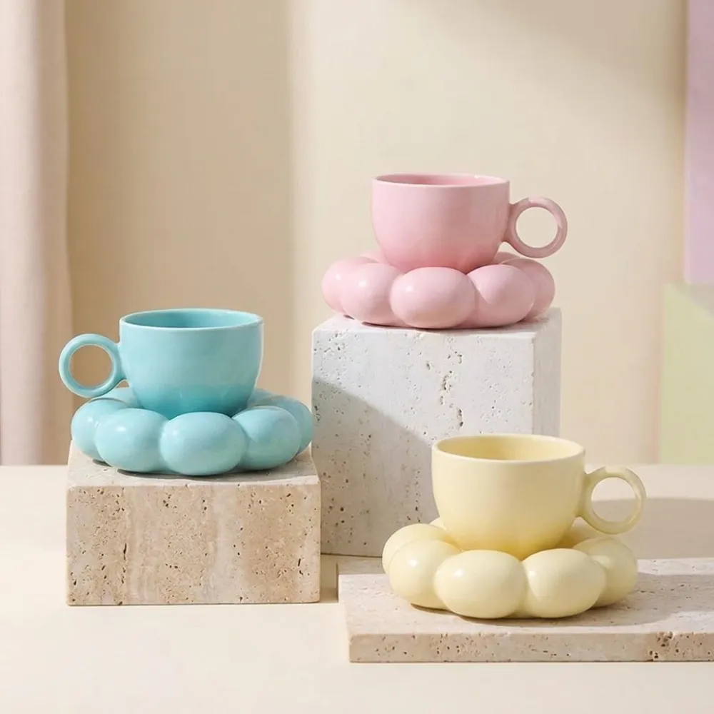 Ceramic Coffee Mug And Cloud Saucer Set