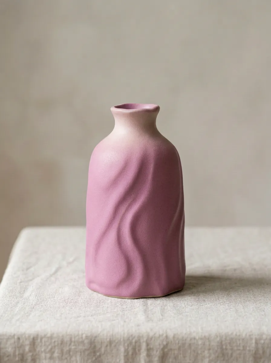 Minimalist Wavy Texture Ceramic Table Vase