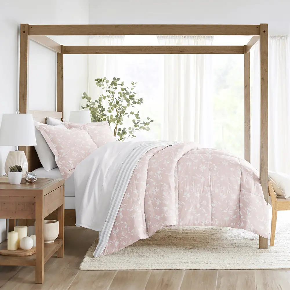 Pressed Flowers Reversible Down Alternative Comforter Set