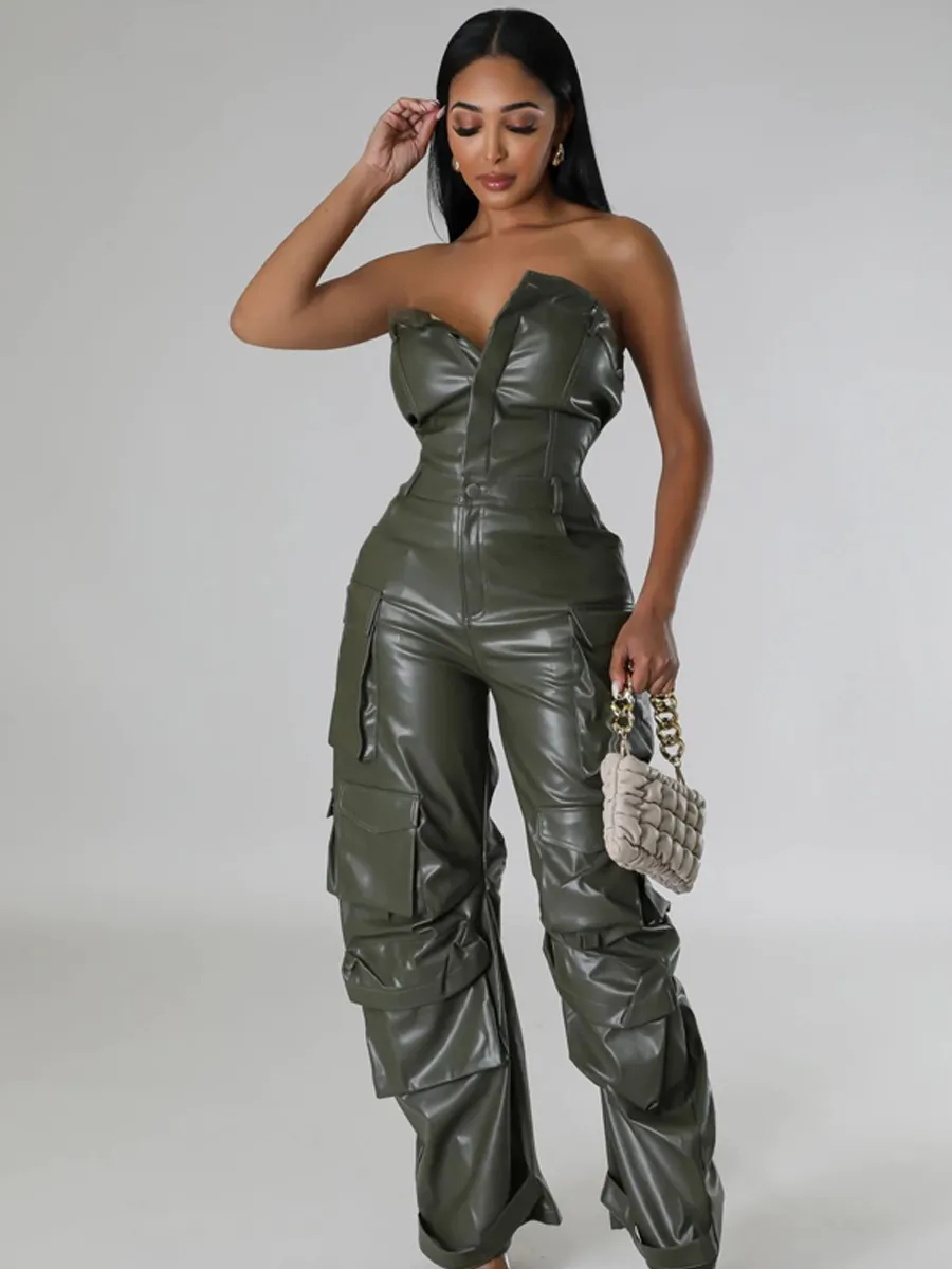 Mabel Faux Leather Jumpsuit