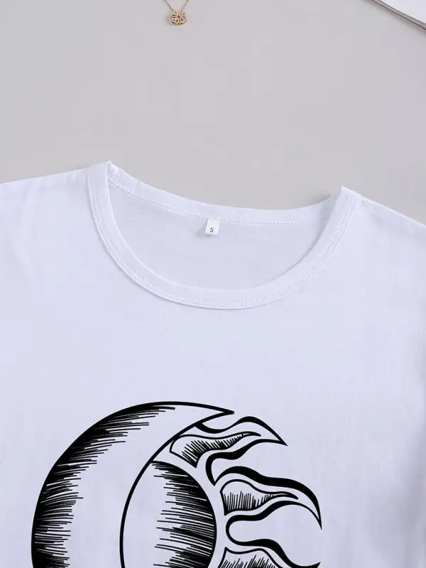 Casual Round-Neck Collared Short-Sleeve Knit T-Shirt
