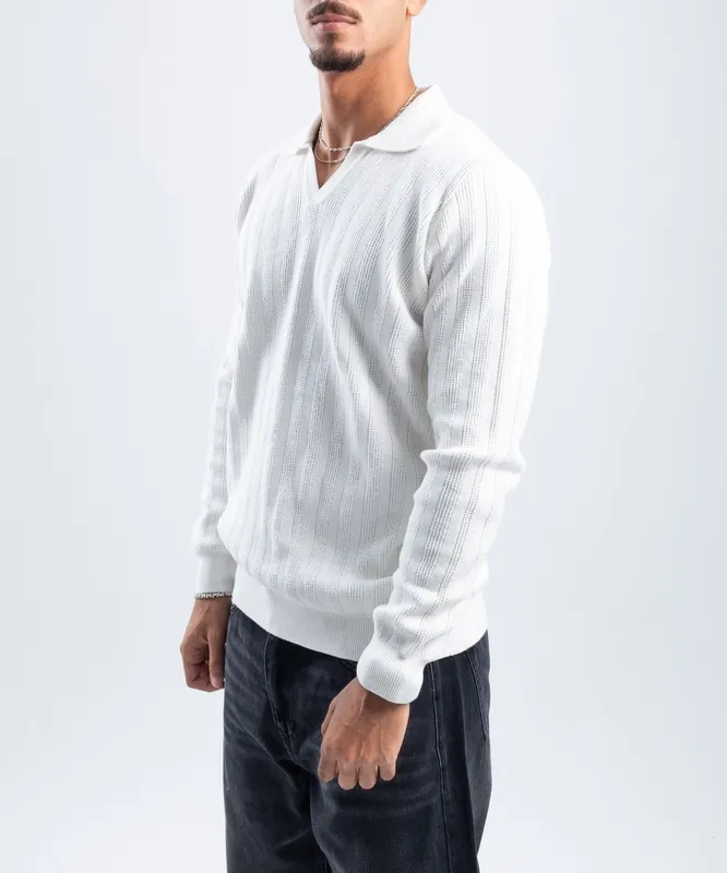 Long Sleeve Knit Polo