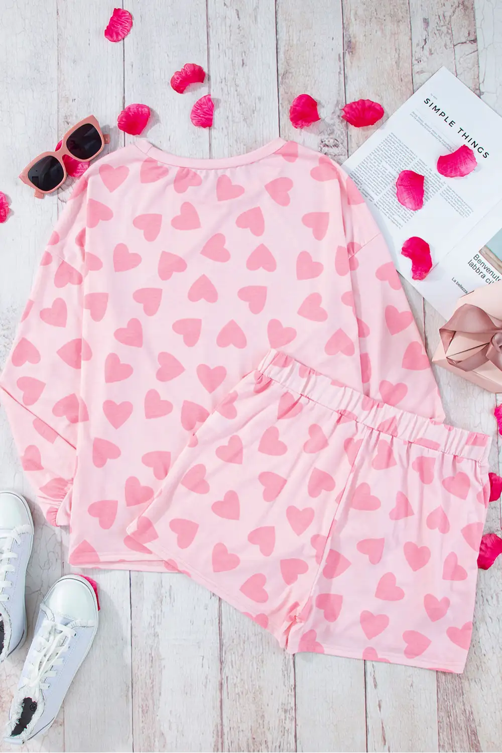 Print Long Relaxed Shorts Lounge Set Edit