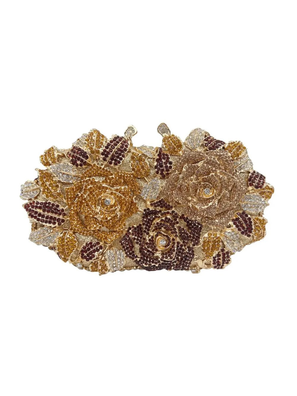 Lilith Cut-out Rose and Rhinestone Clutch