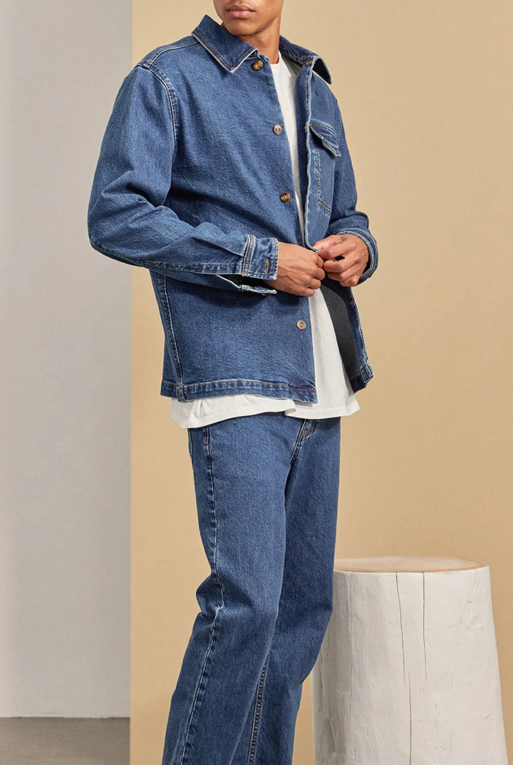 Minimalist Solid Cotton Casual Button Up Shirt