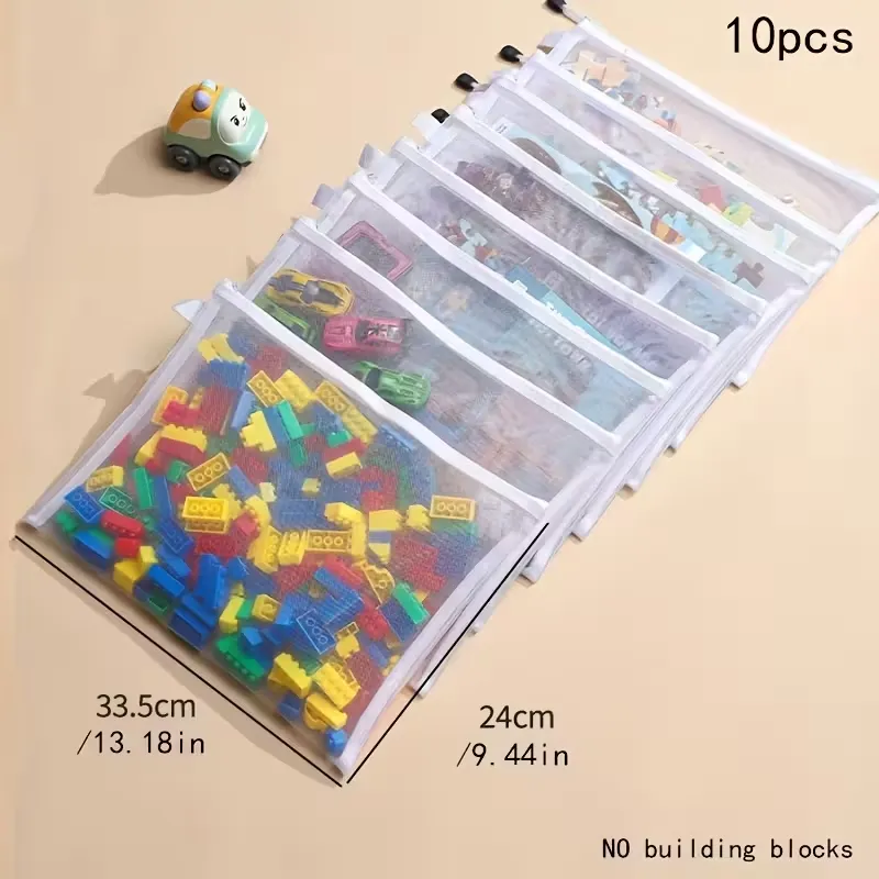 10pcs Transparent Mesh Storage Pouches