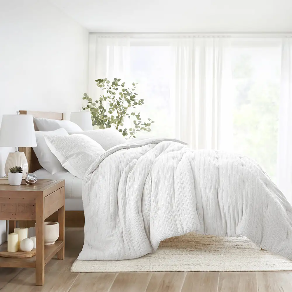 Waffle Textured Down Alternative Comforter Set