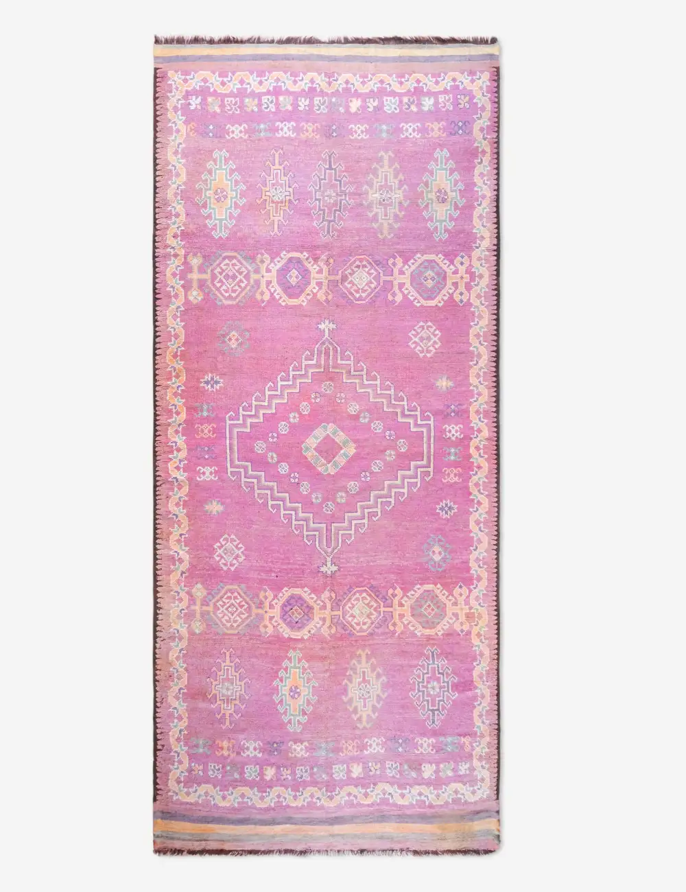 Vintage Inspired Distinctive Moroccan Inspired Hand Knotted Wool Area Rug