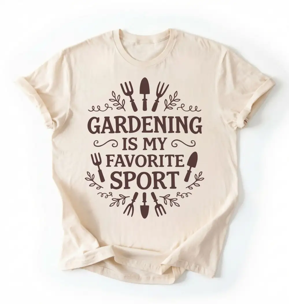 Plant Theme Line Graphic Cotton Tee