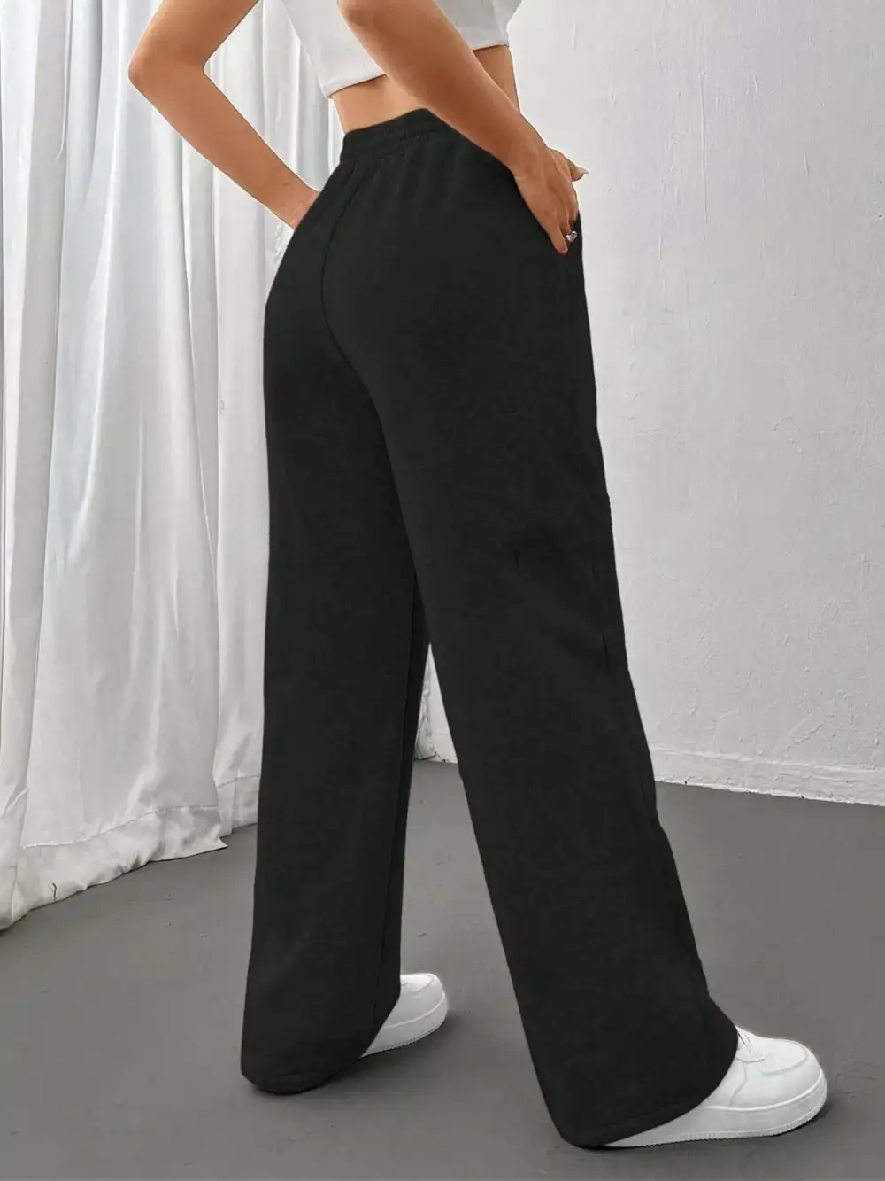 Drawstring Relaxed Fit Pocketed Casual Pants