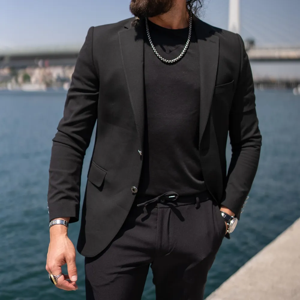 Classic Slim Fit Notch Lapel Blazer