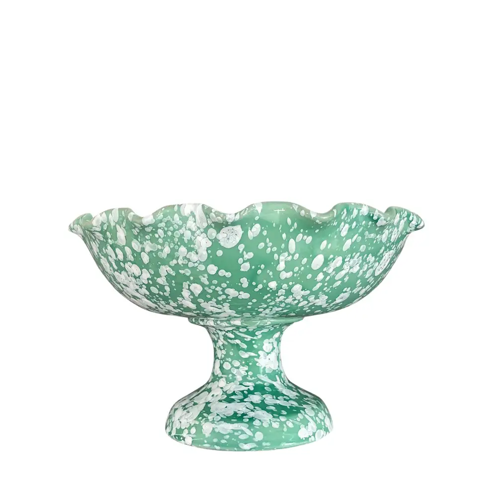 Splatter-Finish Coastal-Inspired Ceramic Fruit Bowl Stand