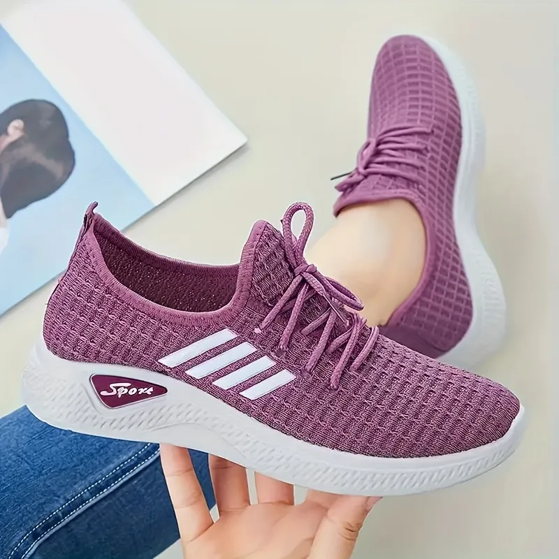 Lace Trim Lightweight Low Lace Up Sneakers