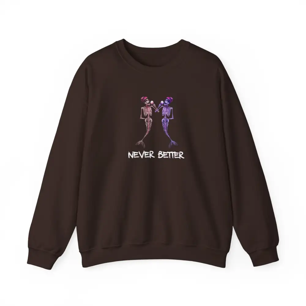 Mermaid Skeleton Graphic Crewneck Sweatshirt