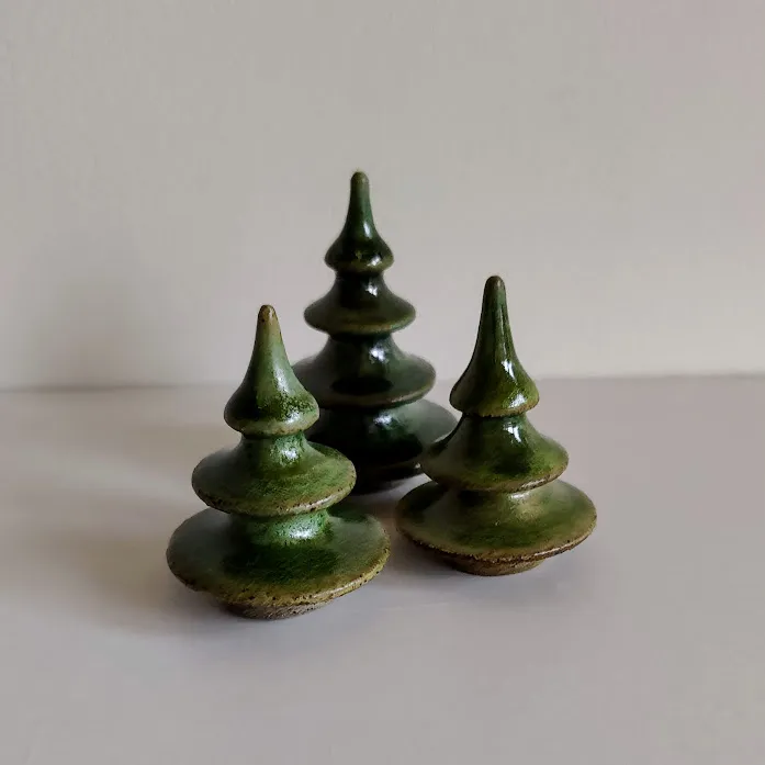 Glazed Stoneware Evergreen Set