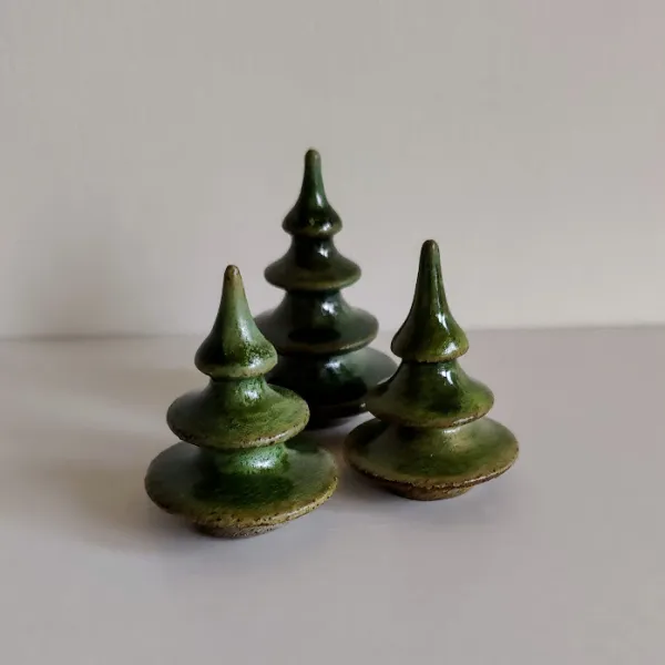 Glazed Stoneware Evergreen Set