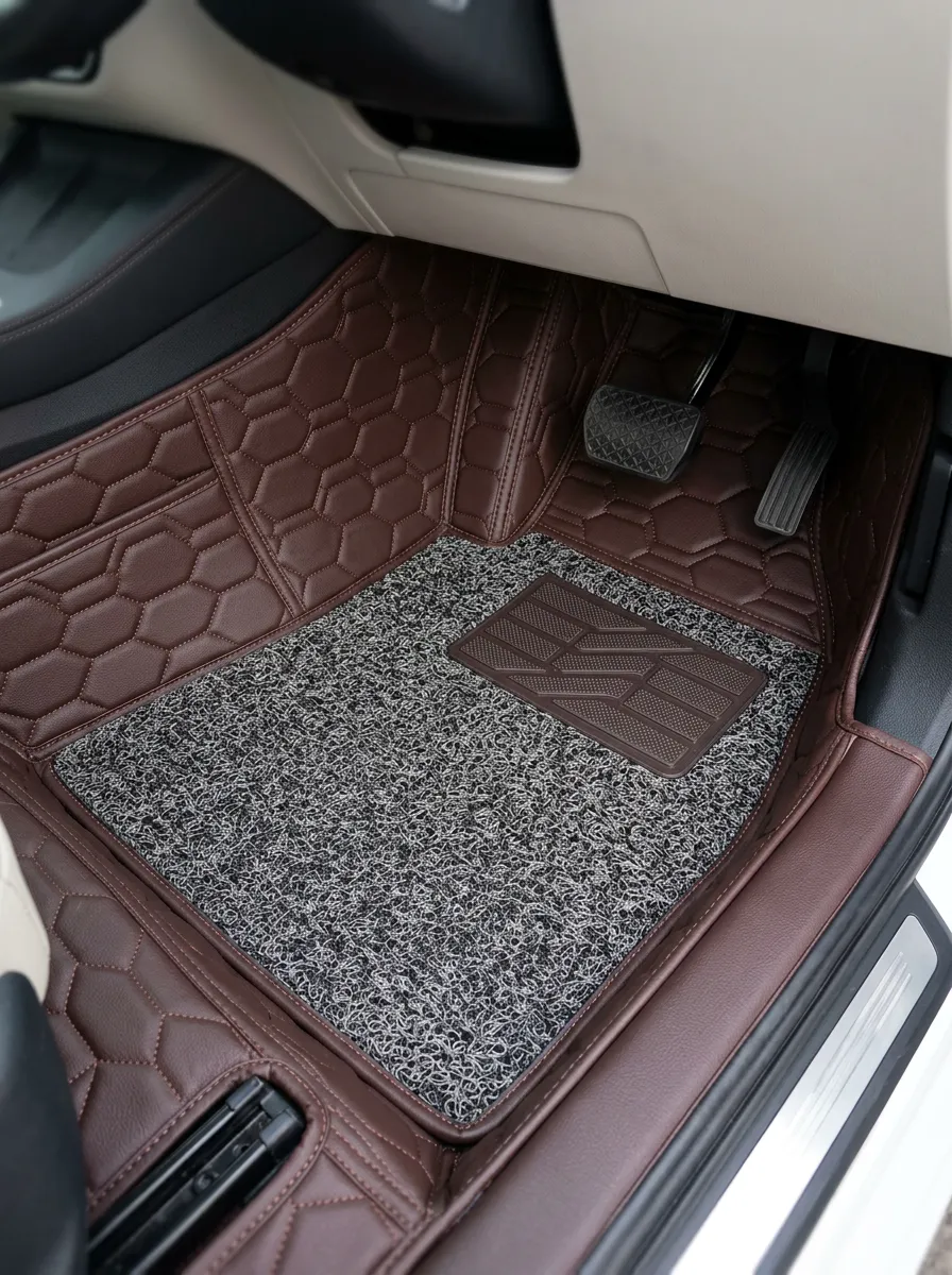 Sculpted Hexagon Pattern Textured Vehicle Floor Mat
