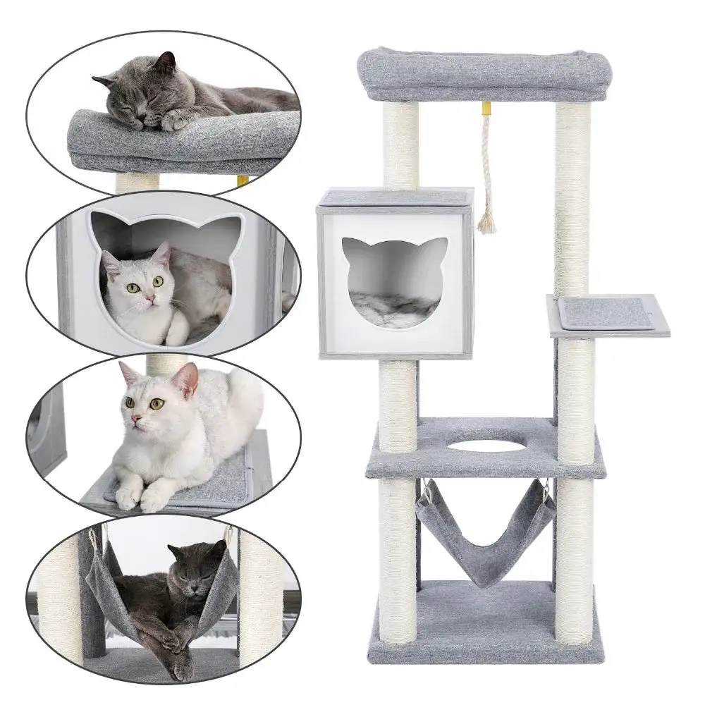 Cozy Feline Resting Structure Cat Tree Plush