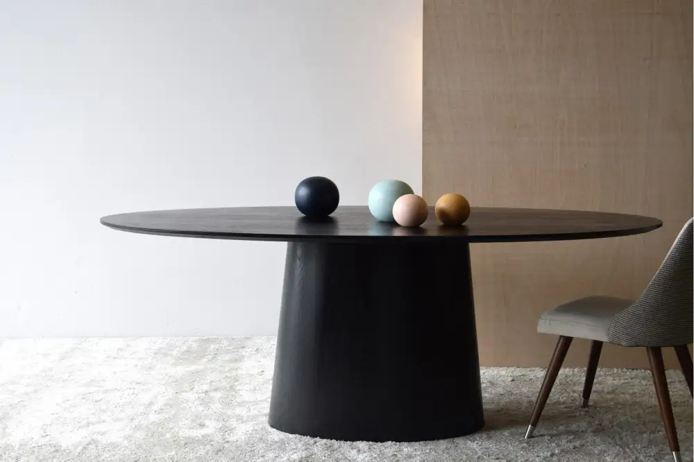 Oval Ash Wood Dining Table