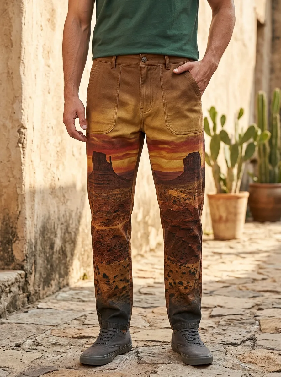 Men's Western Desert Landscape Printed Pants